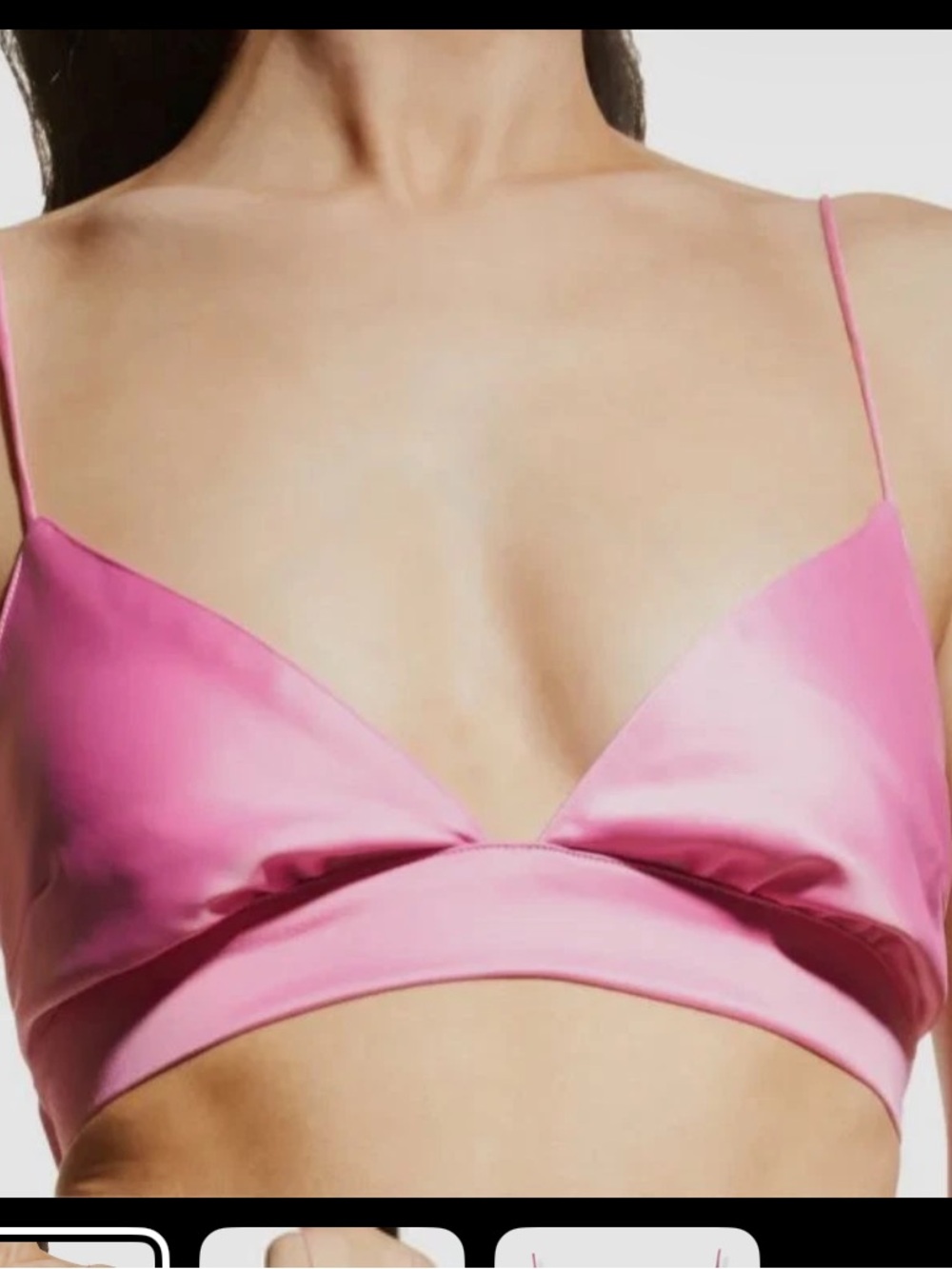 RONNY KOBO Pink Satin Triangle top XS